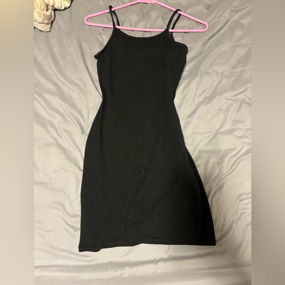 black bodycon mini dress